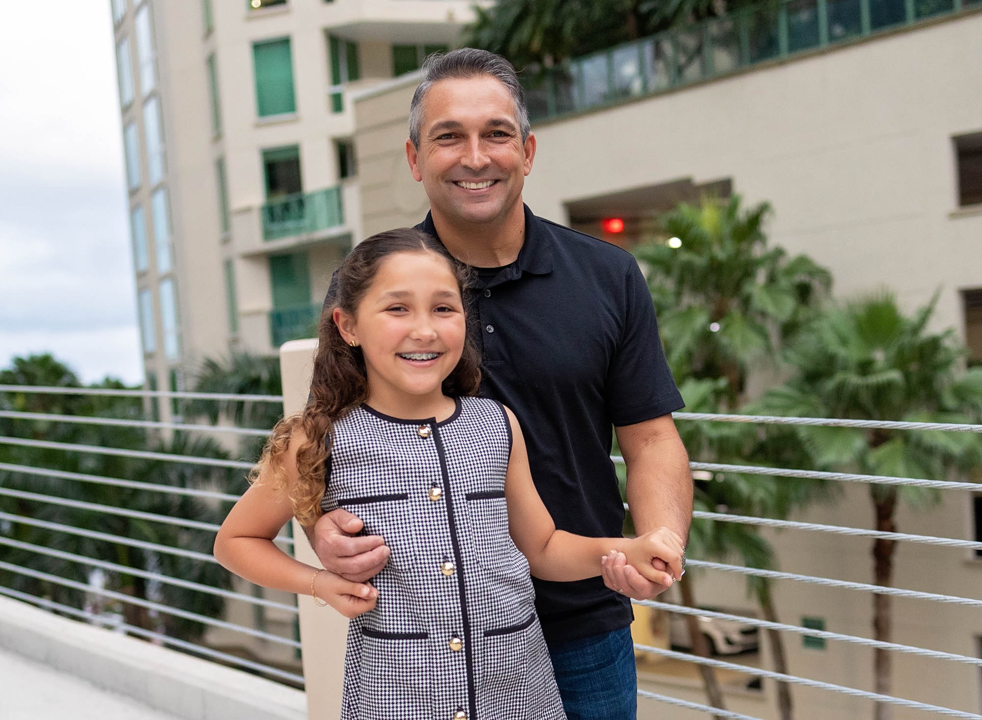 Father and Daughter at Fort Lauderdale downtown family photoshoot