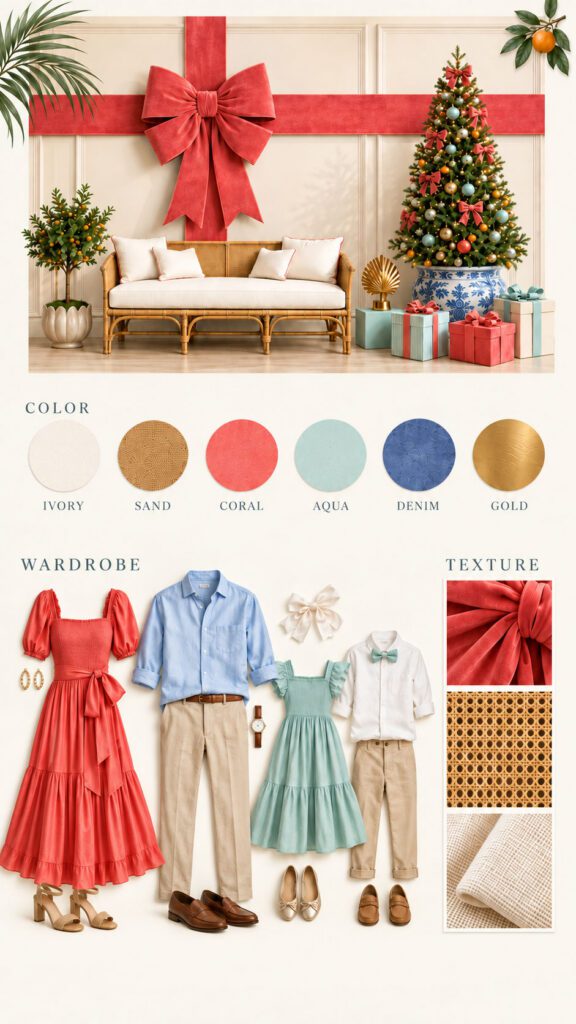 holiday family photo outfits Palm Beach Style